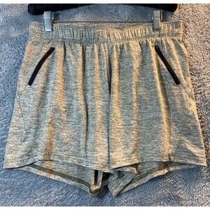 Liberty Pro Athletic Shorts Womens Medium Brown Heather Pull On Front Tie Pocket